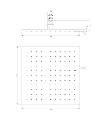 OMNIRES - SLIMLINE dažďová sprcha, 30 x 30 cm chróm /CR/ WG230CR