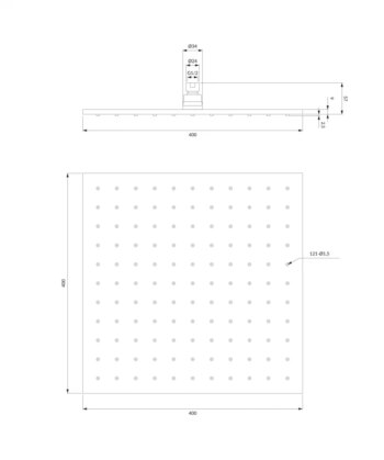 OMNIRES - SLIMLINE dažďová sprcha, 40 x 40 cm chróm /CR/ WG240CR