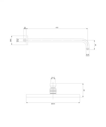 OMNIRES - SLIMLINE hlavová sprcha z ramíniom, chróm lesk WGSET1CR