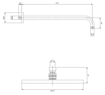 OMNIRES - SLIMLINE hlavová sprcha z ramíniom, chróm lesk WGSET1CR