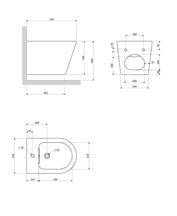 OMNIRES - TAMPA bidet, 51 x 37 cm biela lesk /BP/ TAMPABIBP