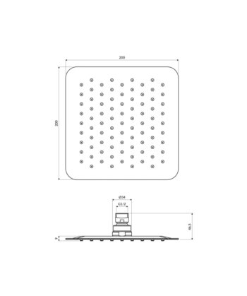 OMNIRES - ULTRA SLIMLINE dažďová sprcha, 20 x 20 cm chróm /CR/ WGU220CR