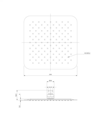 OMNIRES - ULTRA SLIMLINE dažďová sprcha, 25 x 25 cm chróm /CR/ WGU225CR