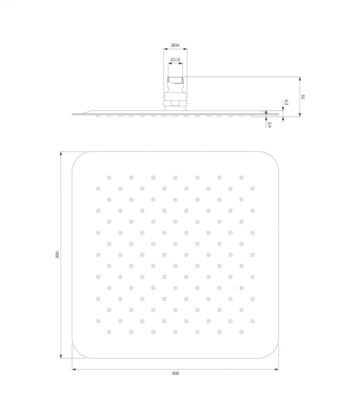OMNIRES - ULTRA SLIMLINE dažďová sprcha, 30 x 30 cm chróm /CR/ WGU230CR