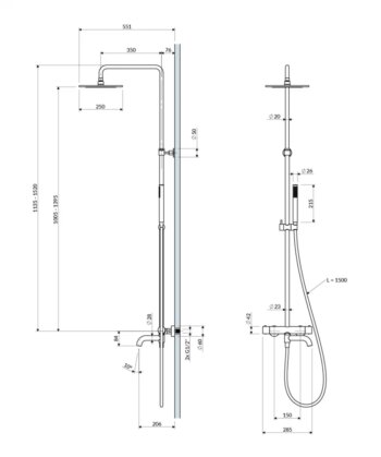 OMNIRES - Y termostatický vaňový systém, brúsené zlato Y1234GLB