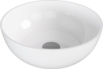 POLYSAN - BANERA ROUND umývadlo na dosku, liaty mramor, priemer 39cm, biela 14337