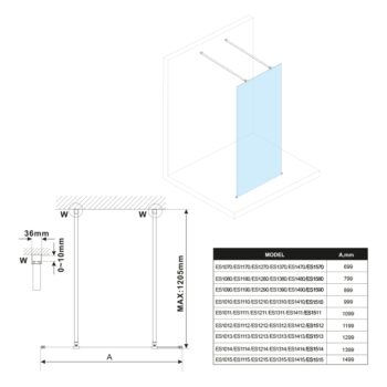 POLYSAN - ESCA dymové matné sklo 1067x2100 ES1411