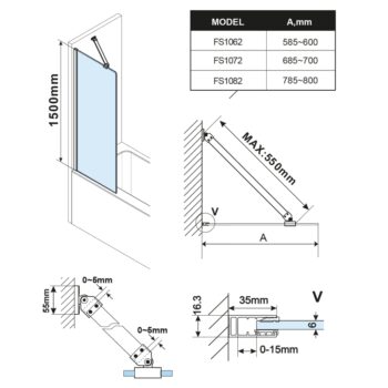 POLYSAN - FISA vaňová zástena 700x1500, zlato mat, číre sklo FS1072-G
