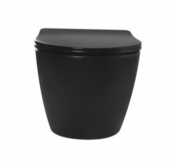 PRIM předstěnový instalační systém s chromovým tlačítkem 20/0041 + WC REA CARLO MINI RIMLESS ČIERNY MAT + SEDADLO PRIM_20/0026 41 MM1