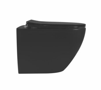 PRIM předstěnový instalační systém s chromovým tlačítkem 20/0041 + WC REA CARLO MINI RIMLESS ČIERNY MAT + SEDADLO PRIM_20/0026 41 MM1