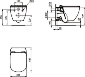 PRIM predstenový inštalačný systém bez tlačidla + WC Ideal Standard Tesi so sedadlom SoftClose, AquaBlade PRIM_20/0026 X TE1