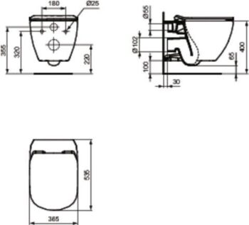 PRIM predstenový inštalačný systém s čiernym tlačidlom 20/0044 + WC Ideal Standard Tesi so sedadlom SoftClose, AquaBlade PRIM_20/0026 44 TE1