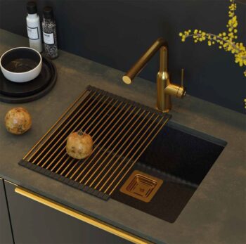 Quadron Quadron - Granitový drez DAVID 50 Black Metallic Meď HQD5542U8-C1