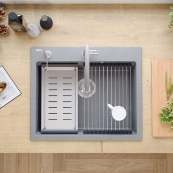 Quadron Quadron - Granitový drez KURT 110 WORKSTATION Grey Metallic ZLE-09004