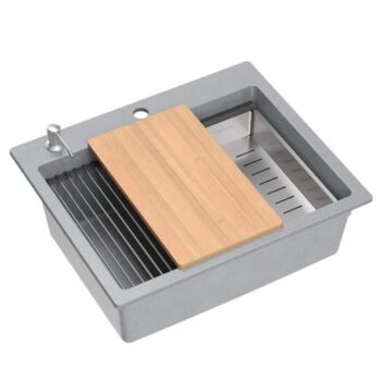Quadron Quadron - Granitový drez KURT 110 WORKSTATION Grey Metallic ZLE-09004