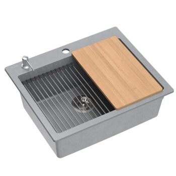 Quadron Quadron - Granitový drez KURT 110 WORKSTATION Grey Metallic ZLE-09004