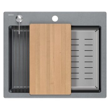 Quadron Quadron - Granitový drez KURT 110 WORKSTATION Grey Metallic ZLE-09004