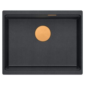 Quadron Quadron - Granitový drez Logan 100 Black Metallic Meď HQJ6045U8_PVDC1_U