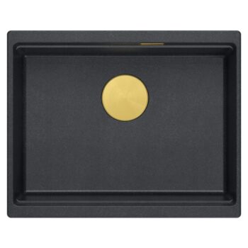 Quadron Quadron - Granitový drez Logan 100 Black Metallic Meď HQJ6045U8_PVDC1_U