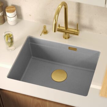 Quadron Quadron - Granitový drez Logan 100 Grey Metallic Oceľ HQJ6045U5_BS_U