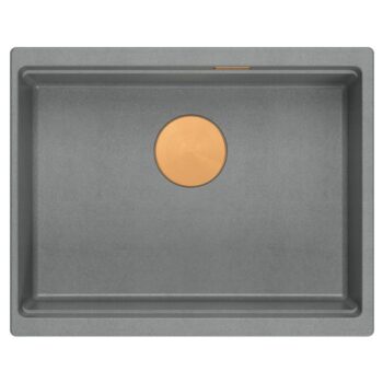 Quadron Quadron - Granitový drez Logan 100 Grey Metallic Zlaty HQJ6045U5_PVDG1_U