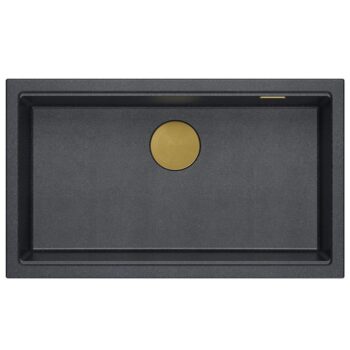 Quadron Quadron - Granitový drez Logan 110 Black Metallic Meď HQD7644U8_PVDC1_U