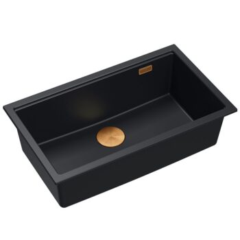 Quadron Quadron - Granitový drez Logan 110 Black Zlaty HQD7644U7_PVDG1_U