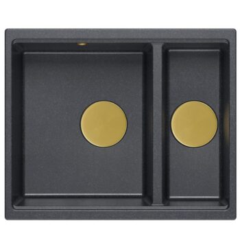 Quadron Quadron - Granitový drez Logan 150 Black Metallic Oceľ HCQL5646U8-BS_U