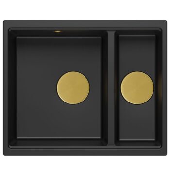 Quadron Quadron - Granitový drez Logan 150 Black Zlaty HCQL5646U7-G1_U