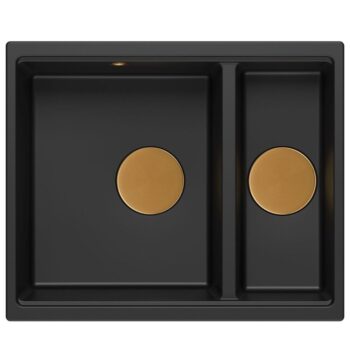 Quadron Quadron - Granitový drez Logan 150 Black Zlaty HCQL5646U7-G1_U