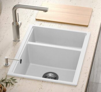 Quadron Quadron - Granitový drez Logan 150 White Oceľ HCQL5646U1-BS_U
