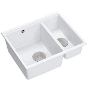 Quadron Quadron - Granitový drez Logan 150 White Oceľ HCQL5646U1-BS_U