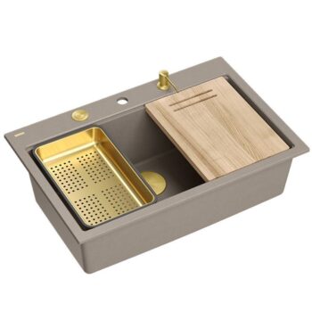 Quadron Quadron - Granitový drez MARC 110 WORKSTATION Beige Meď HQM7650U4_PVDC1