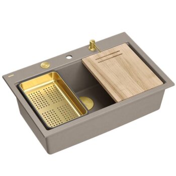Quadron Quadron - Granitový drez MARC 110 WORKSTATION Beige Meď HQM7650U4_PVDC1