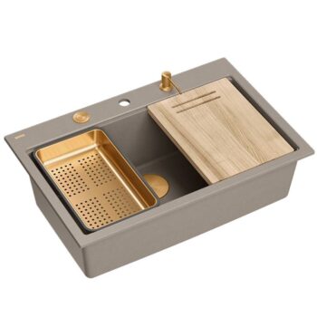 Quadron Quadron - Granitový drez MARC 110 WORKSTATION Beige Meď HQM7650U4_PVDC1
