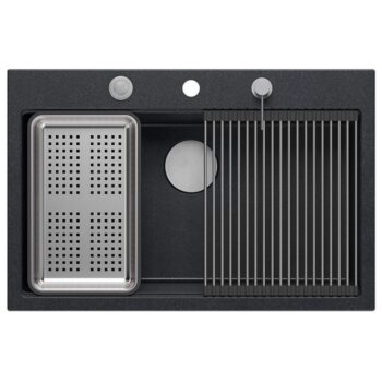 Quadron Quadron - Granitový drez MARC 110 WORKSTATION Black Metallic Meď HQM7650U8_PVDC1