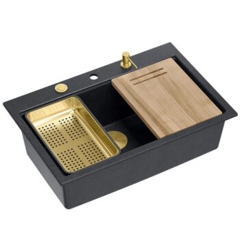 Quadron Quadron - Granitový drez MARC 110 WORKSTATION Black Metallic Meď HQM7650U8_PVDC1