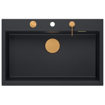 Quadron Quadron - Granitový drez MARC 110 WORKSTATION Black Zlaty HQM7650U7_PVDG1
