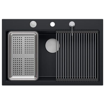 Quadron Quadron - Granitový drez MARC 110 WORKSTATION Black Zlaty HQM7650U7_PVDG1
