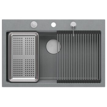 Quadron Quadron - Granitový drez MARC 110 WORKSTATION Grey Metallic Meď HQM7650U5_PVDC1