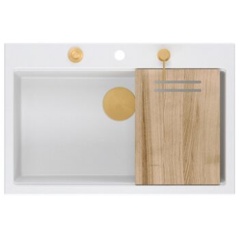 Quadron Quadron - Granitový drez MARC 110 WORKSTATION White Oceľ HQM7650U1_BS