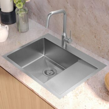 Quadron Quadron - Oceľový drez RUSSEL 116 BRUSH NICKEL Pravá komora HB7911-RBS