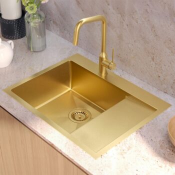 Quadron Quadron - Oceľový drez RUSSEL 116 Gold HB7911PVDBSG1