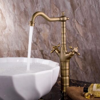 REA - Kuchynská Umývadlová batéria Rustico antique gold REA-B5521