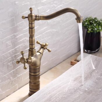 REA - Kuchynská Umývadlová batéria Rustico antique gold REA-B5521