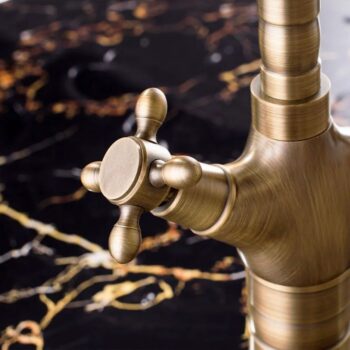REA - Kuchynská Umývadlová batéria Rustico antique gold REA-B5521