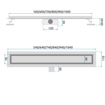 REA - Odtokový žľab 90 Pure Neox - matný čierny REA-G6603