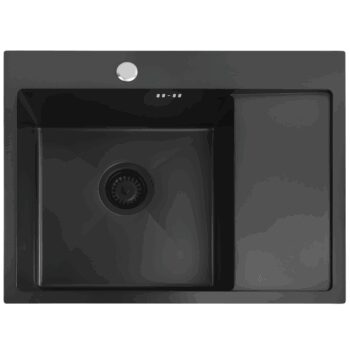 REA REA - Oceľový drez Fin Black s kuchynskou batériou KPL-96014