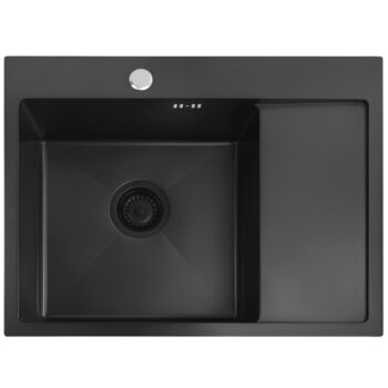REA REA - Oceľový drez Fin Black s kuchynskou batériou KPL-96014