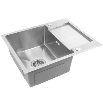 REA REA - Oceľový drez Paul BRUSH NICKEL s kuchynskou batériou KPL-96009
